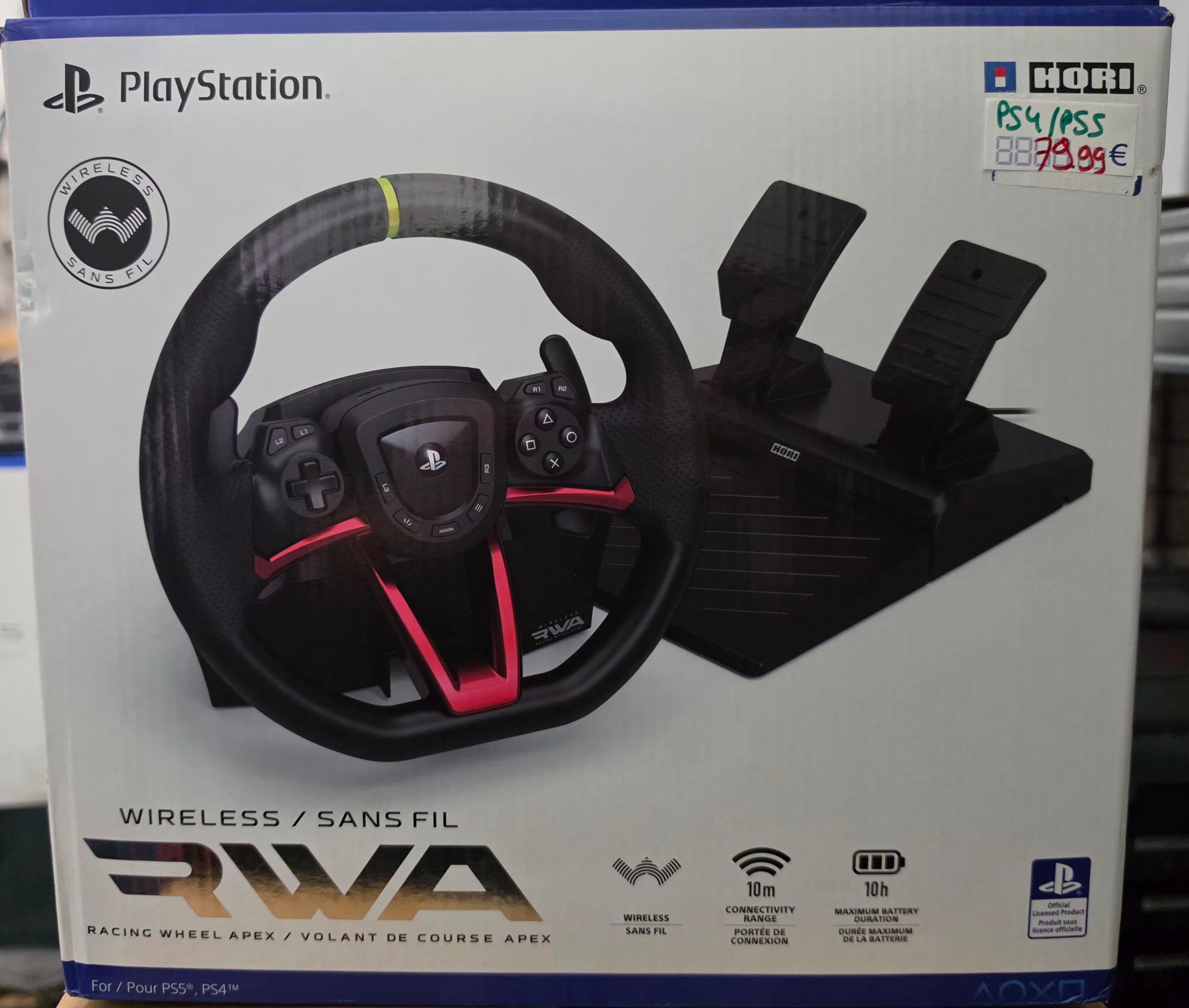 Volant Hori RWA Racing Wheel Apex Wireless pour PS4 et PS5
