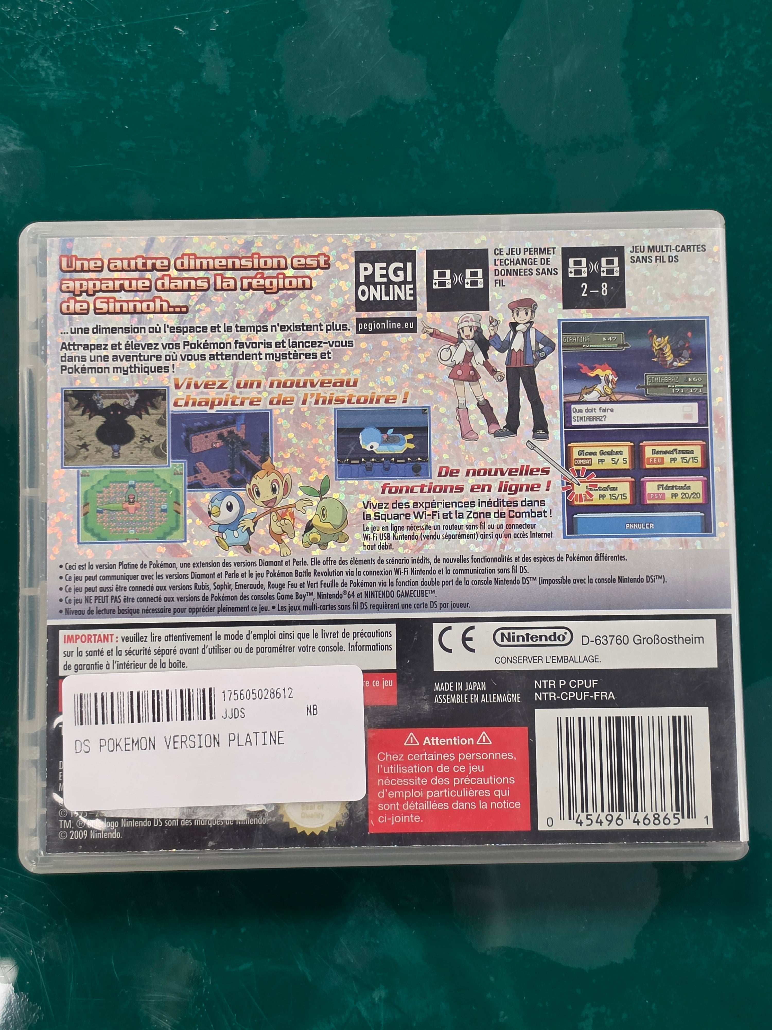 Pokémon Version Platine Nintendo DS